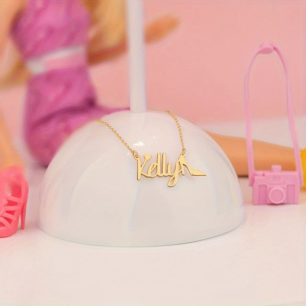 Custom High Heel Engraved Name Necklace Personalized Dainty Jewelry Gift for Her Mother's Day Birthday Holiday