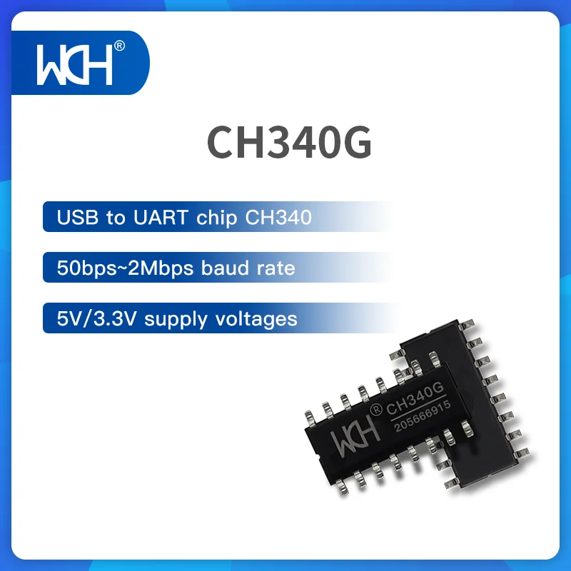 20Pcs/Lot USB to UART chip CH340 Integrated clock 2Mbps baud rate provides TNOW pin for RS485 SOP-16 MSOP-10 SOP-8