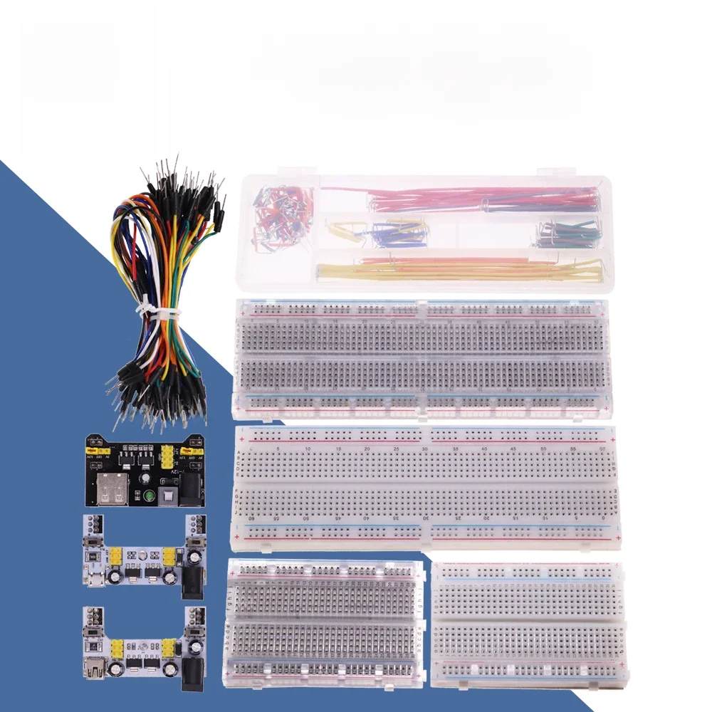 3.3V/5V MB-102 zasilanie płytki prototypowej moduł + 400 830 punktów Solderless Prototype zestaw do tworzenia płytek prototypowych + 65 elastyczny kabel mostkujący — zdjęcie 2
