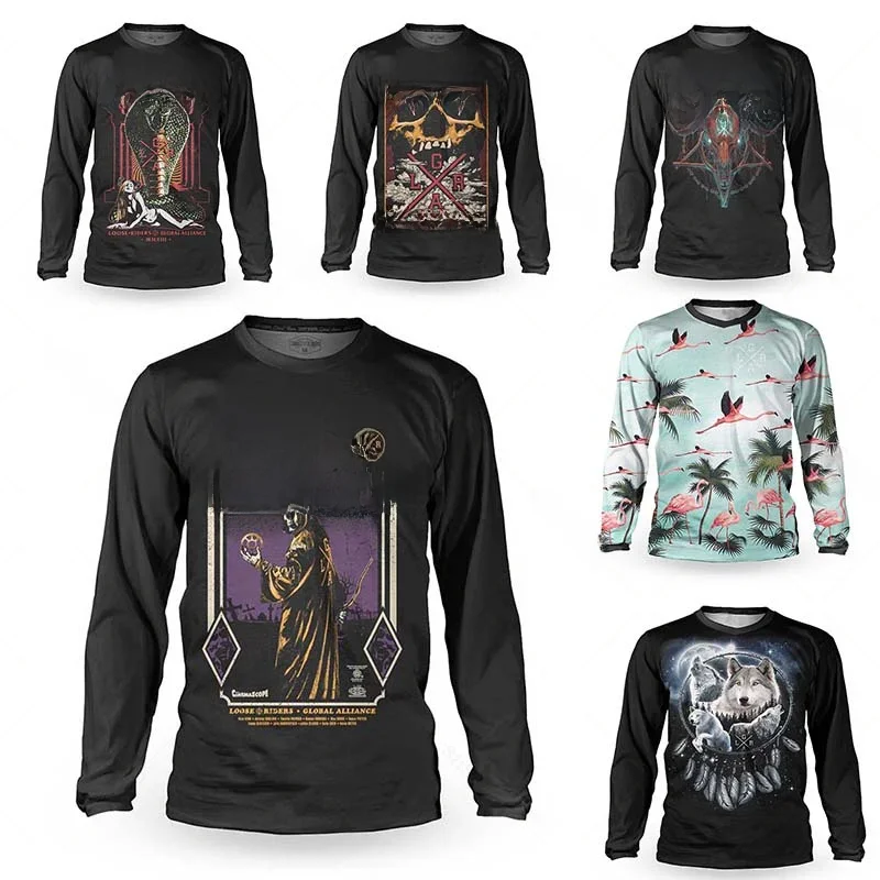AliExpress LRGA 2023 loose rider motocross jerseyquick-drying long-sleeve jerseyMTBdownhill mountain bike jerseyBMX mountain bike enduro shirt