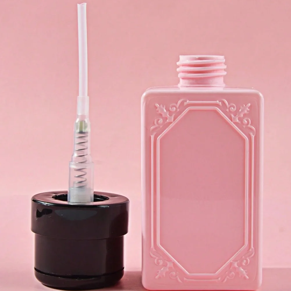 قطعة واحدة من زجاجة إزالة طلاء الأظافر بالضغط الوردي من كليمنونة - أداة مانيكير محمولة للاستخدام المنزلي في صالونات تزيين الأظافر #3