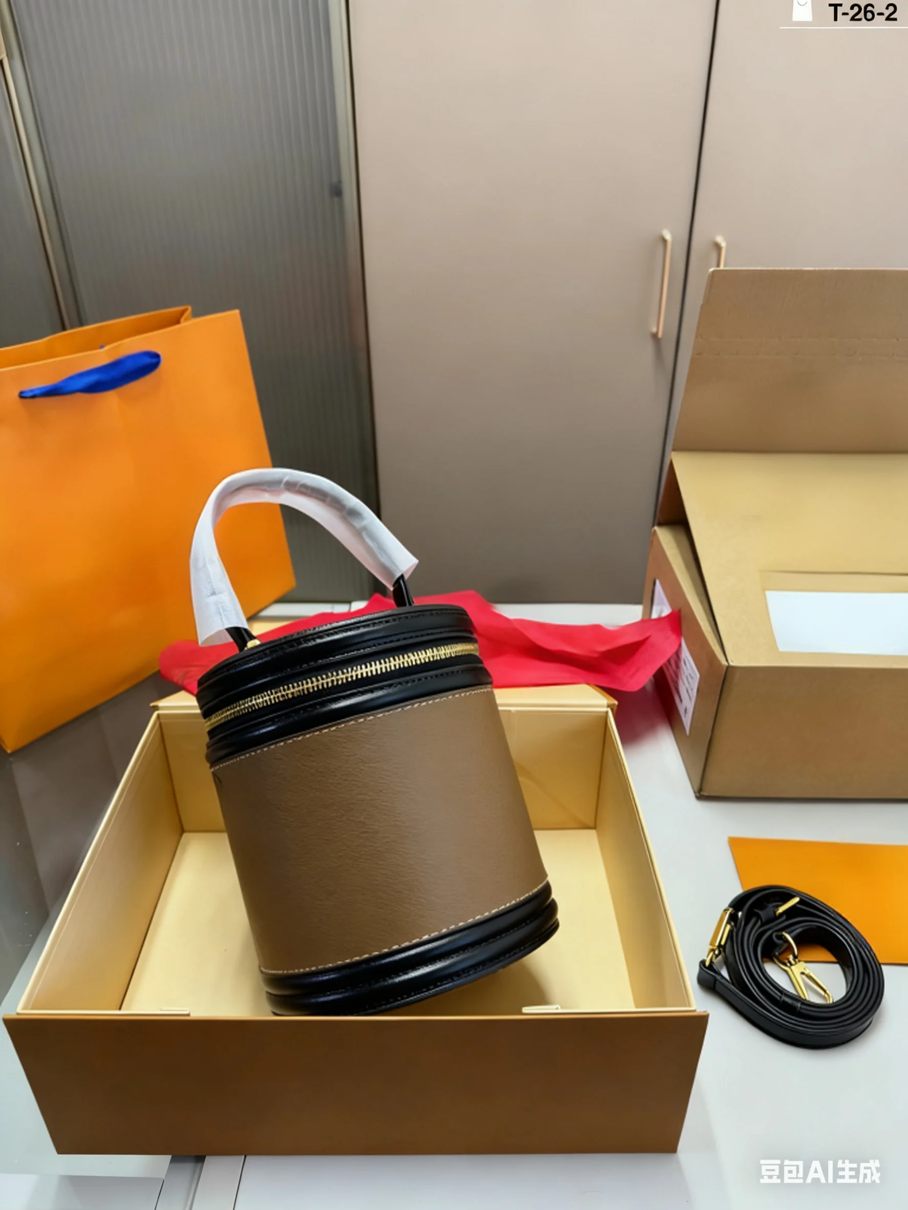 

2025 New Fashionable and Single Handle and Double Zippers Mini Makeup Bag Size：20*12*13.5cm