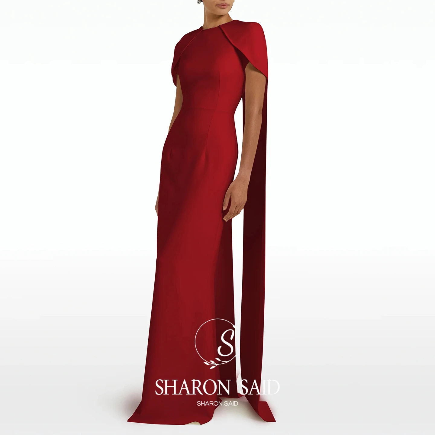 Sharon Said Saudi-Arabien Elegantes Rosa Burgunderrotes Schwarzes Meerjungfrauen-Abendkleid für 2026 Dubai Party Hochzeitskleider SF033 Maßanfertigung – Detail 11