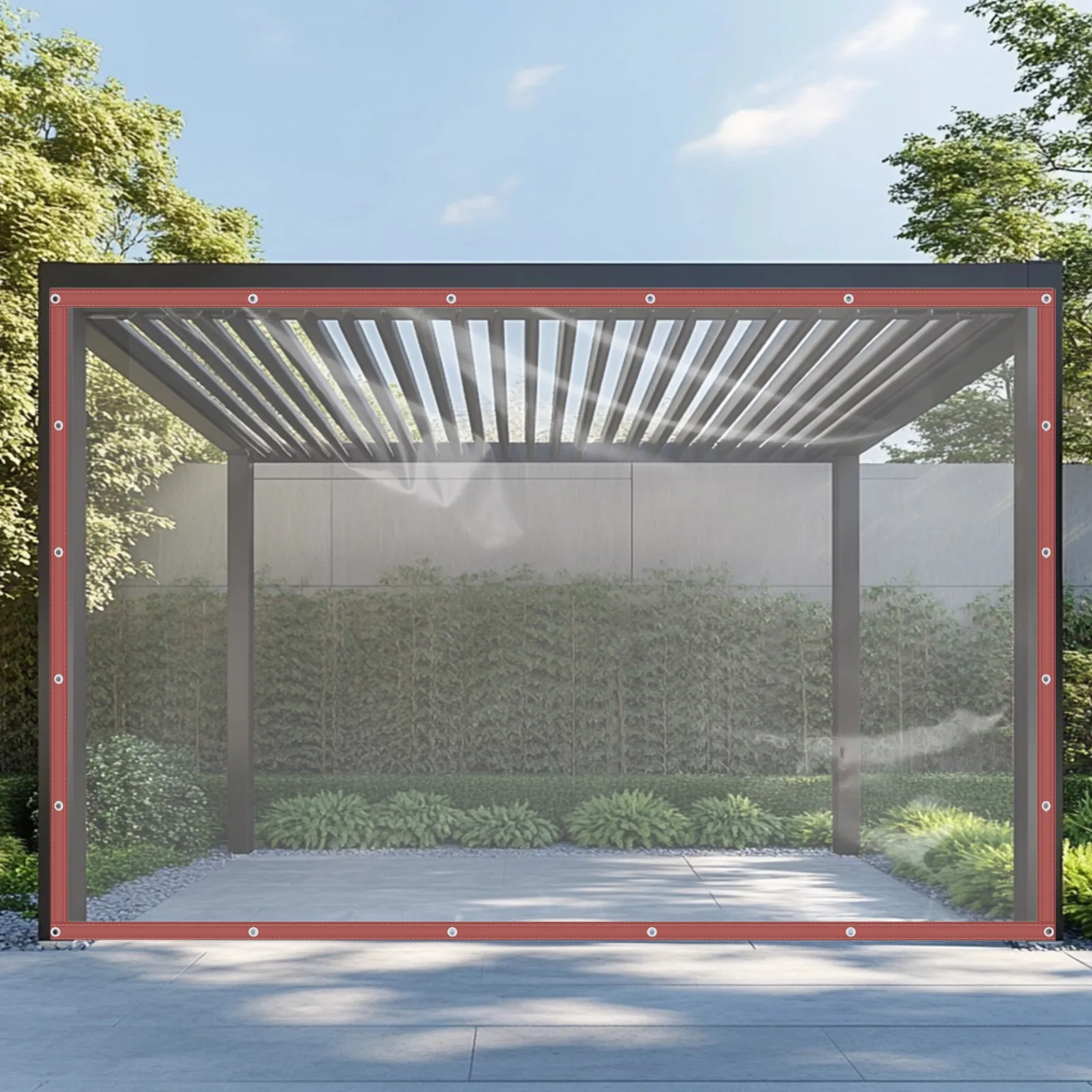 Clear Vinyl Tarp for Patio, Outdoor Clear Tarp Curtain, Commercial Grade PVC Outdoor Clear Tarp,Waterproof Curtain Awning Canopy Patio Enclosure Tent