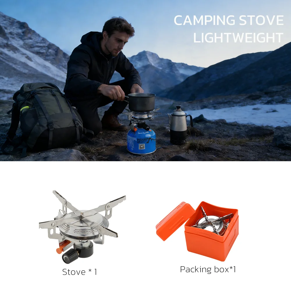 Pandatour winddichter Camping-Gasherd, faltbarer Rucksack, elektronischer Herdkopf, Kochen im Freien, Picknick – Detail 4