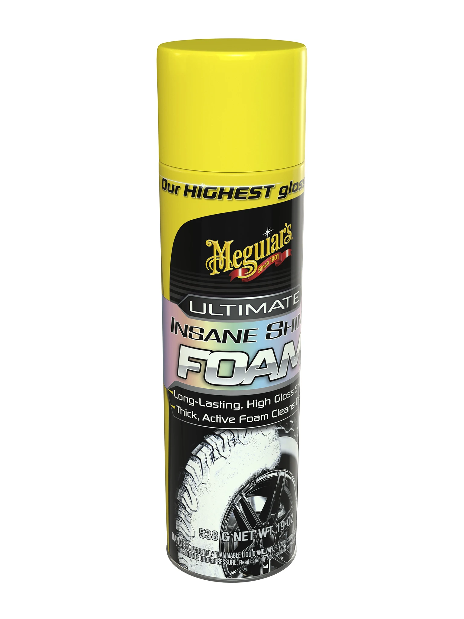 Meguiar's, Ultimate Insane Shine Foam, Abrillantador de Llantas, G210419, 538gr.