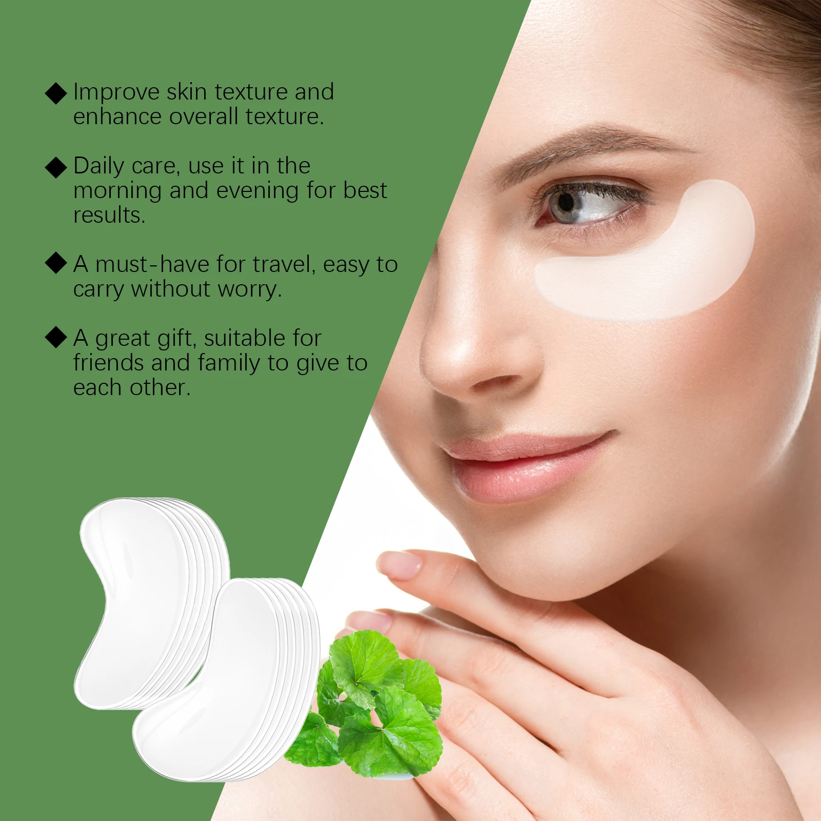 Viareline Centella Eye Mask Deeply Moisturizing Remove Wrinkles Improve Skin Texture Tightening Lifting Soothing Eye Care Mask_voghion.com
