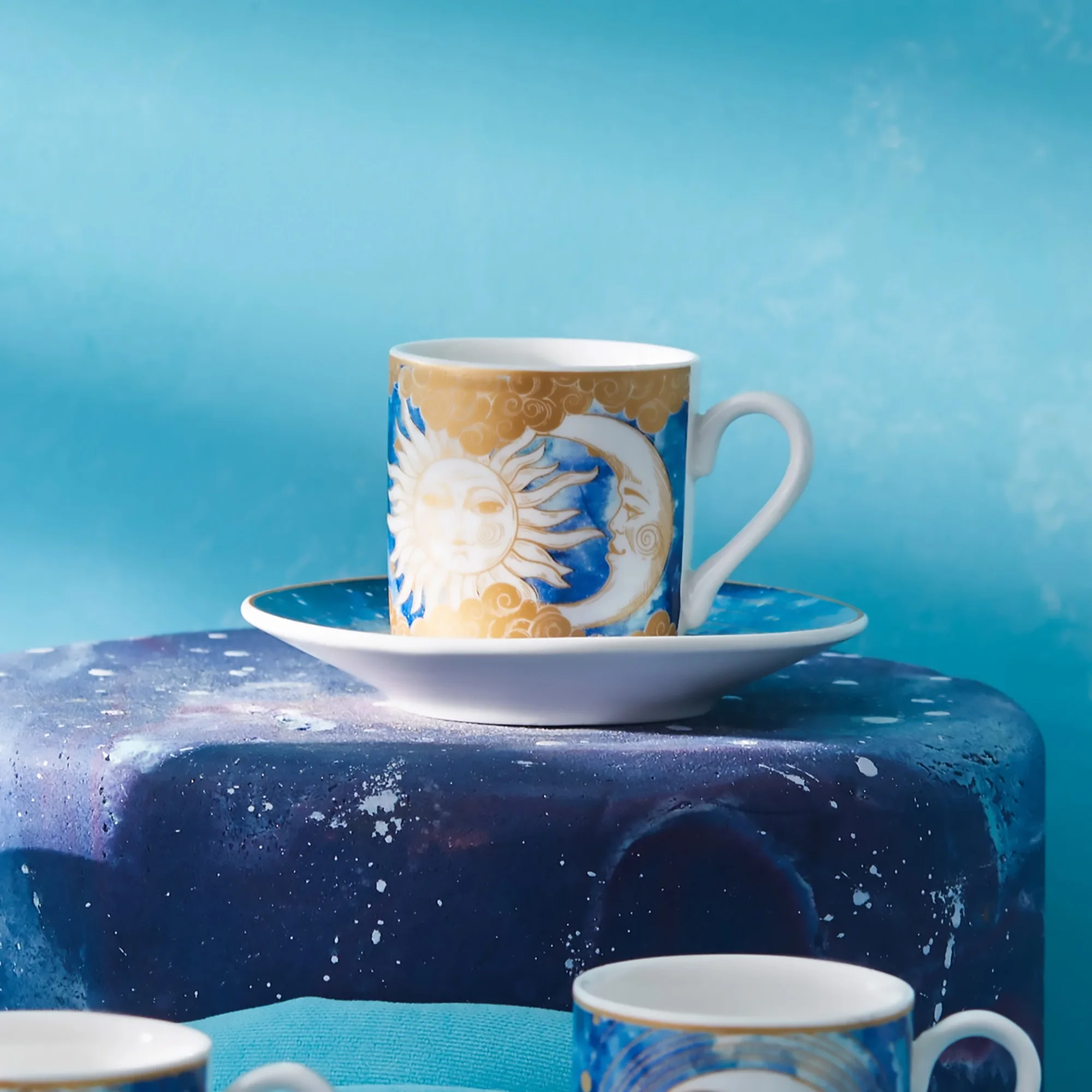 Imagem -03 - Astrology Porcelain Ware Coffee Caneca Sun And Moon Cup Space Lovers Conjunto de 80 ml