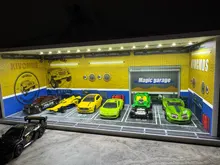 1/64 Garage scene Model Scene with Light Version Simulation Model Scene Decoration Collect (Excluding dolls and car models) - AliExpress 26