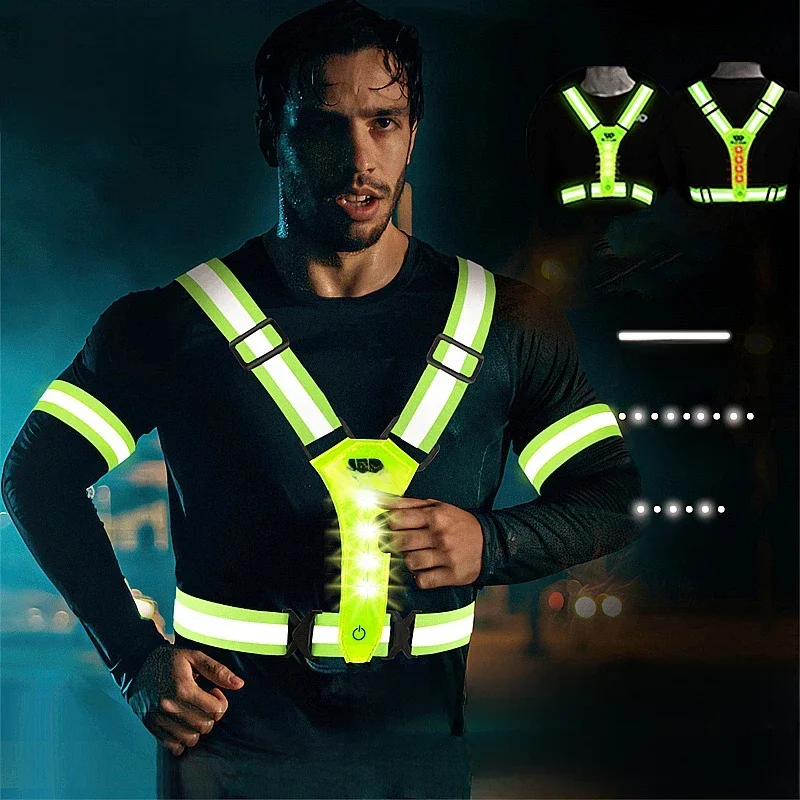 AliExpress West Biking WEST BIKING Cycling Reflective Safety Vest Electric Scooter Flashing Vest USB Rechargeable LED Vest