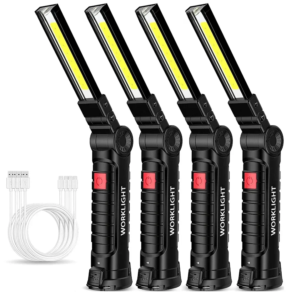 Neue tragbare COB LED Taschenlampe USB wiederaufladbare Arbeitsleuchte magnetische Lanterna Hängelampe mit eingebauter Batterie Camping Taschenlampe