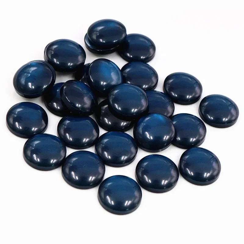 Nowa moda 40 sztuk 12mm ciemny niebieski kolor z płaskim z powrotem kaboszony z żywicy Cameo -F7-66 — zdjęcie 2