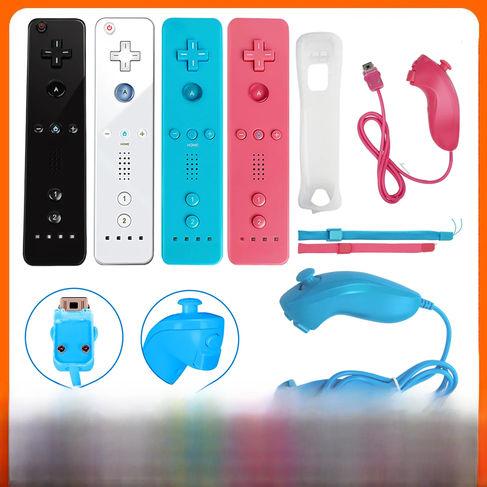 Contrôleur de manette de jeu sans fil Motion Plus intégré pour le contrôle des jeux Nintendo Wii pour le manette de télécommande Joypad