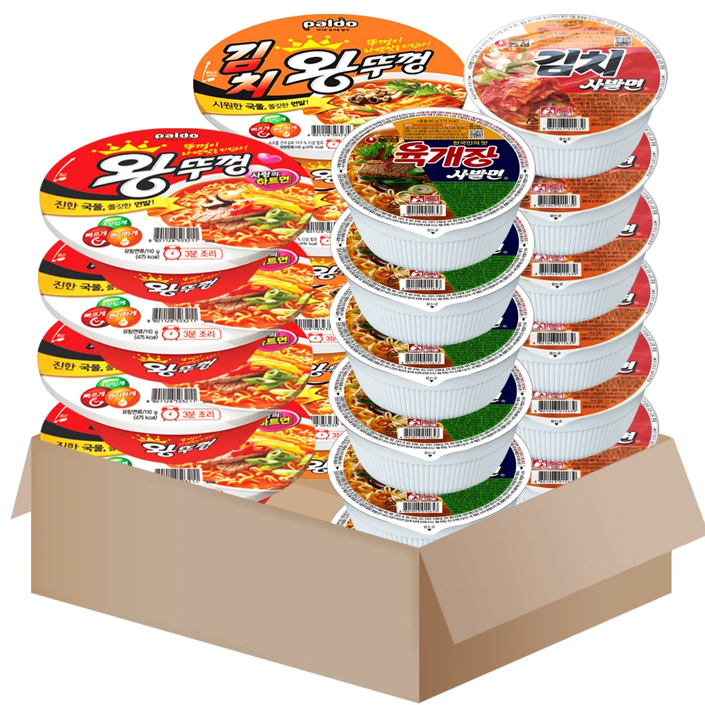 [AL0087]Cup ramen 20 of 4 types pack{nongshim yukgaejang x6+kimchi x6}+paldo{jumbo bowl noodle x4+ kimchi x4}