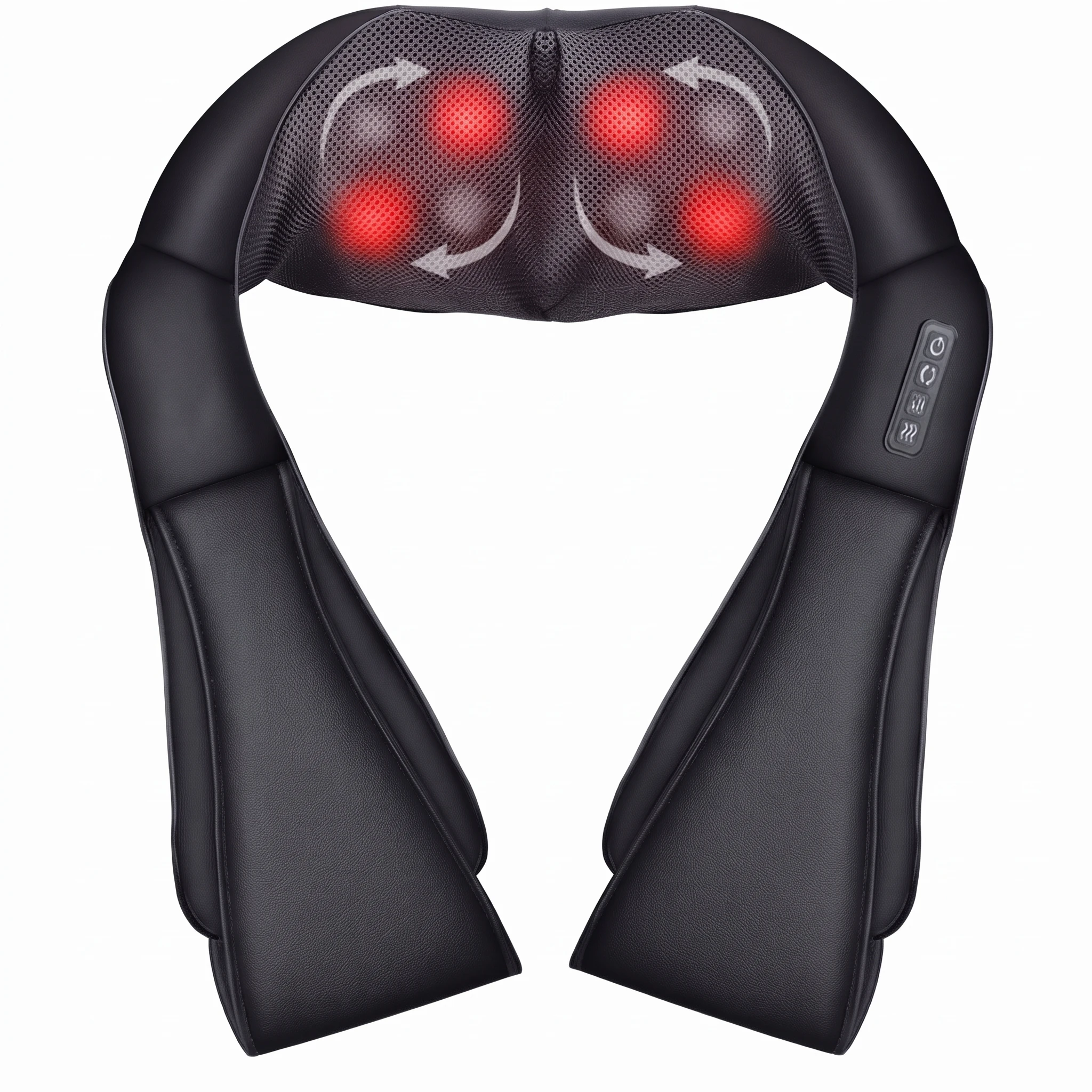 3D Shiatsu Neck and Shoulder Massager with Gentle Warming Heat 8 Rotating Kneading Nodes Deep Tissue Electric Body Massage Pillow with Armrest Straps for Back Waist Legs Home Car Office