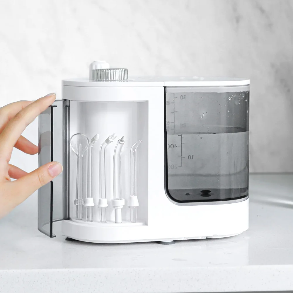 Irrigatore orale ricaricabile 10 velocità di controllo dell'acqua Flosser portatile dentale getto d'acqua 1000ml serbatoio d'acqua detergente per denti domestici
