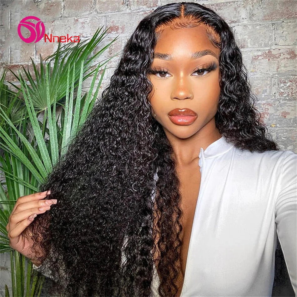 30 38 Inches 13x6  Water Wave Lace Front Wigs 13x4 HD Transparent Lace Frontal Hair Wig 200% Density Curly Lace Front Human Hair