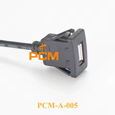 USB2.0 Snap-In panel mount cable, USB-A clip-on panel mount female to male extension cable for bulkhead and flange mount,480Mbps