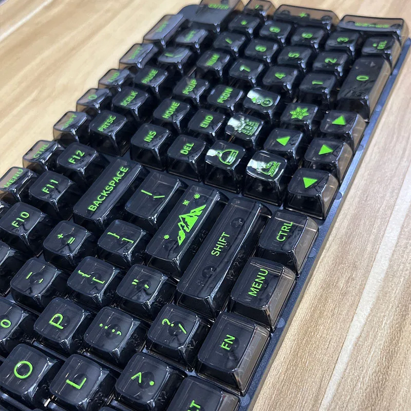 

Transparent Key Cap CBSA Profile Keycap 132 Key Black And White English Keycaps For Gaming Mechanical Keyboard PC 02