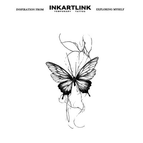 Fjärils tillfällig tatuering, födelsedagsdekorationer, örtjuice-tatueringar, varar 1-2 veckor, realistiska falska tatueringar, tillfällig tatuering 10 best sales örttatuering - №6