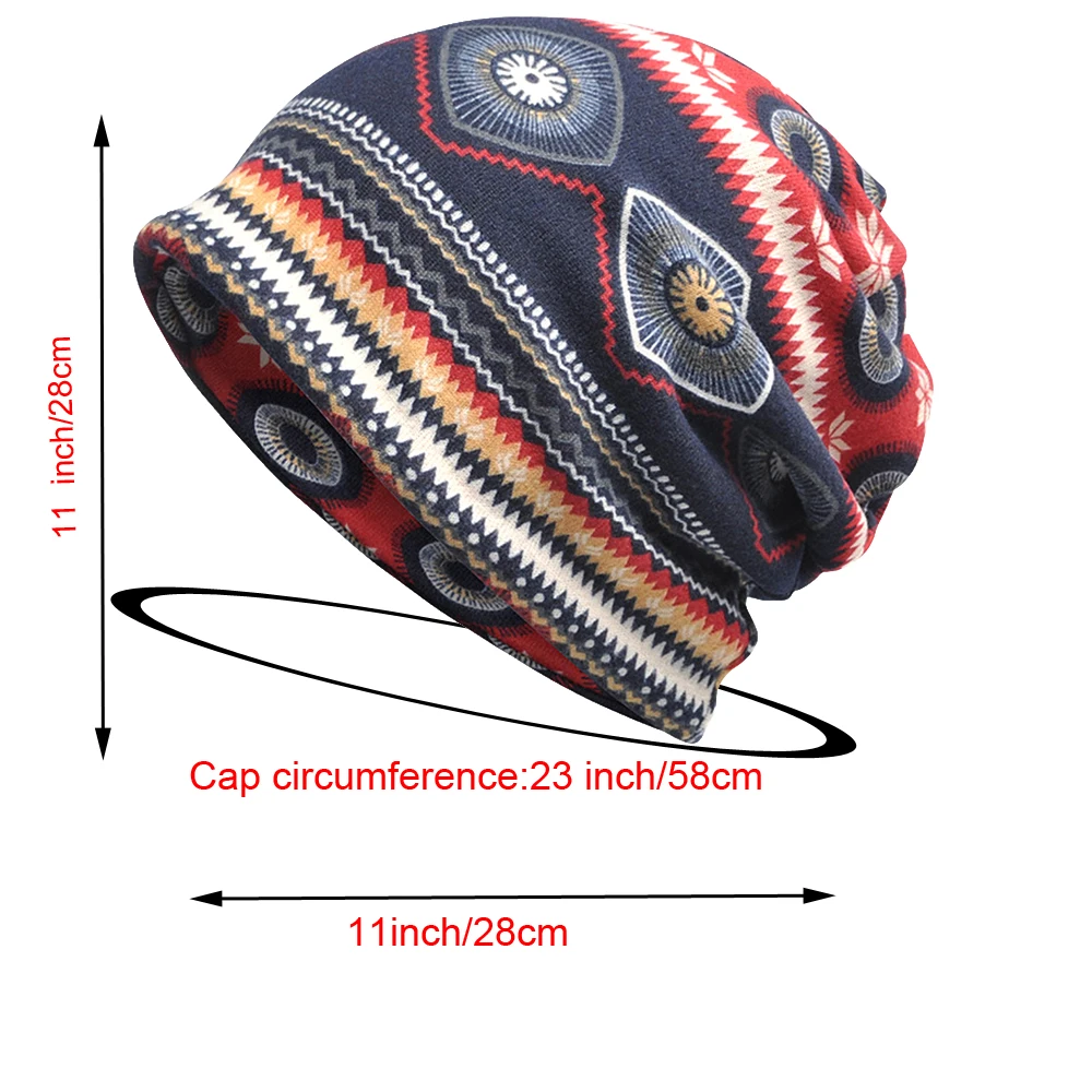 Graffiti Scarf Dual Purpose Hood, High Quality of Female and Men's Cap, Baotou Hat, Breathable Sleeping Hat, Striped Bohemian Ha