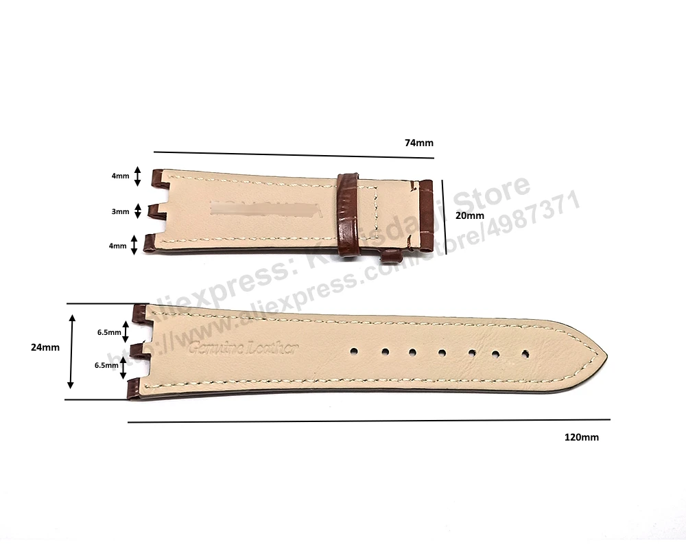 24mm Brown Genuine Leather Watch Band Strap Compatible for Versace V-Race 29G60D598S497 , VERSACE V-RACE DIVER VAK060016