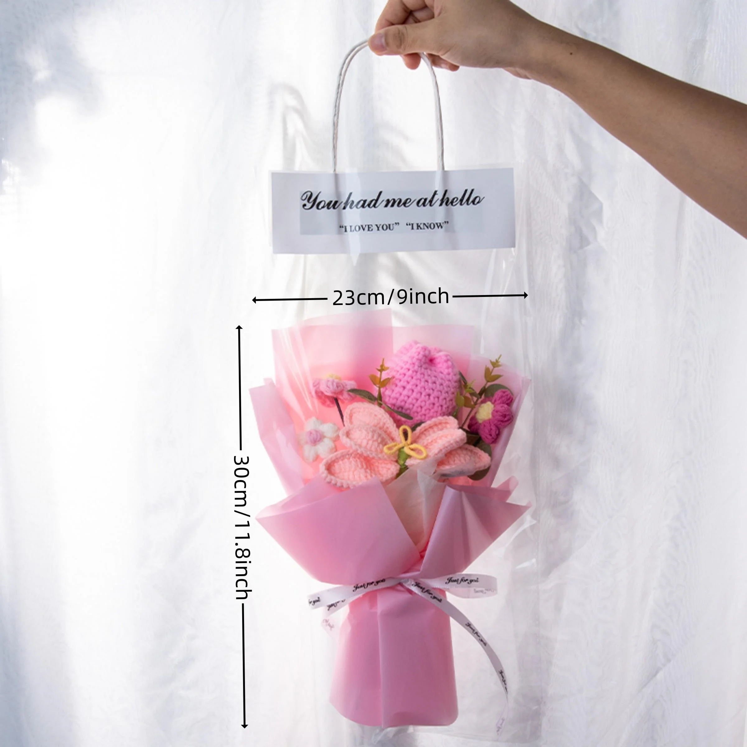 Handgefertigter Häkel-Lilien- und Tulpen-Blumenstrauß, Niedliches Künstliches Blumenarrangement, Ideales Geburtstagsgeschenk, Abschlussgeschenk – Detail 2