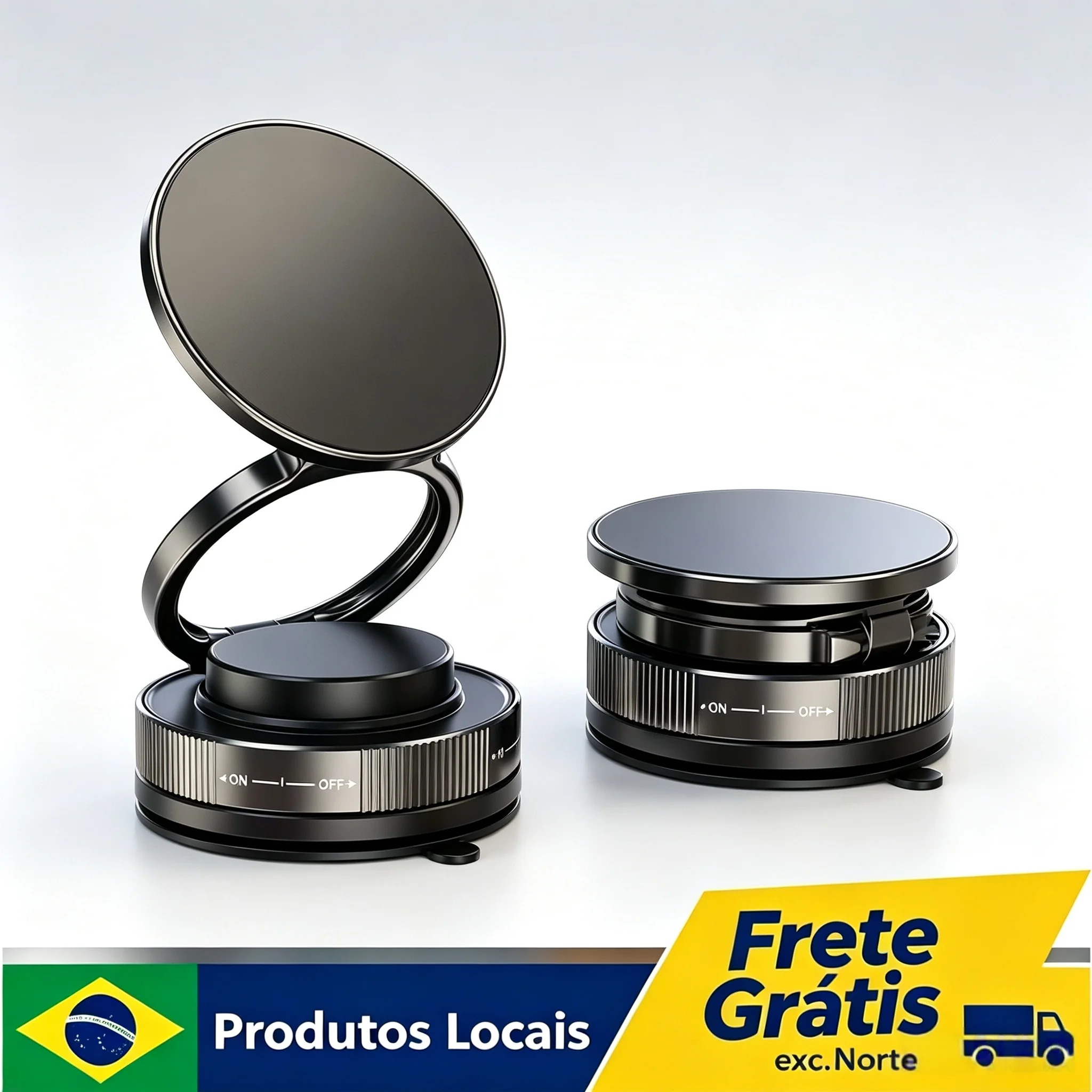 Suporte Magnético para Celular com Ventosa a Vácuo, Ajuste Universal Rotativo, Suporte Multifuncional para Carro