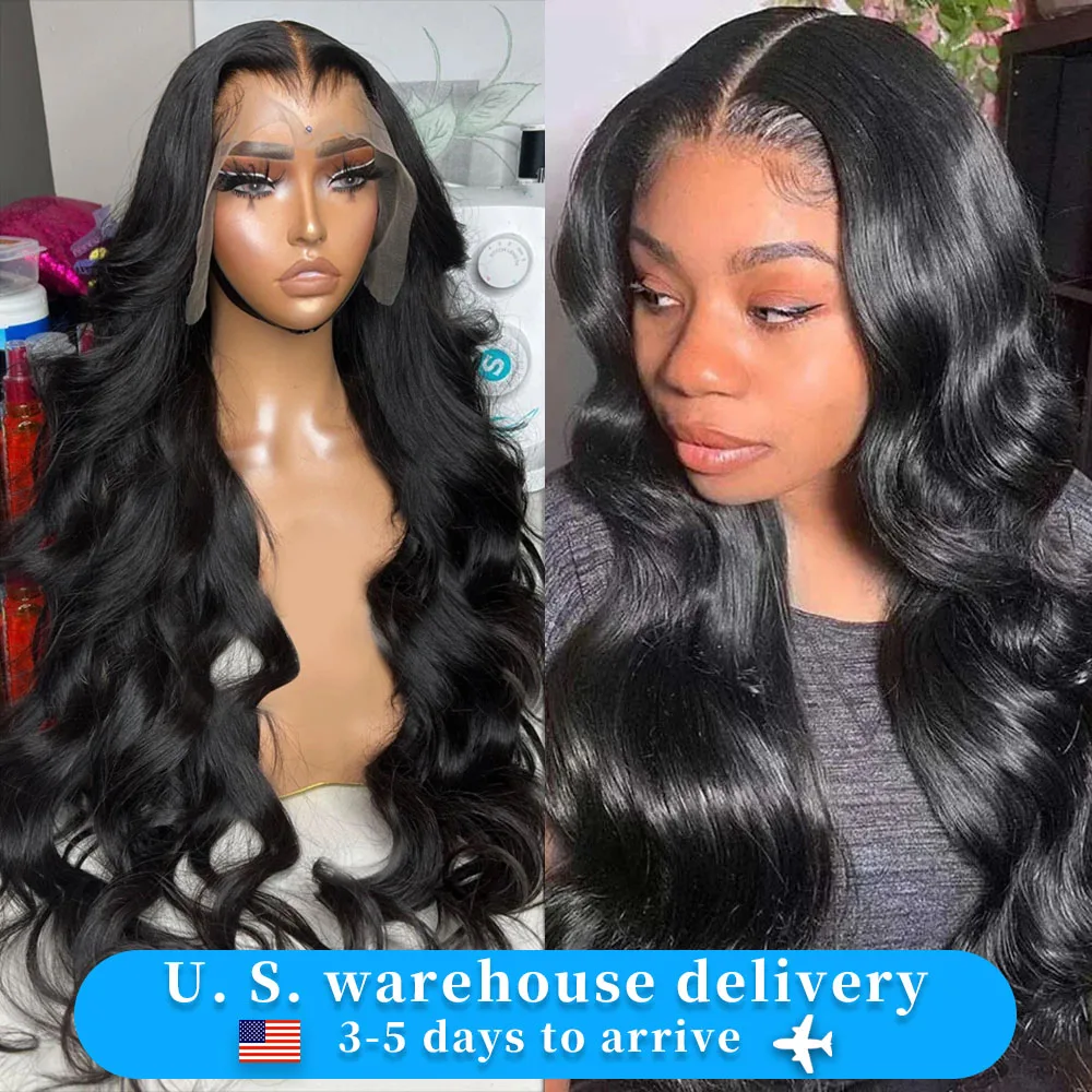 Body Wave Lace Front Human Hair Wigs 250 Density Brazilian Hair 13x4 Lace Frontal Wig For Black Women Pre Plucked With Baby Hair