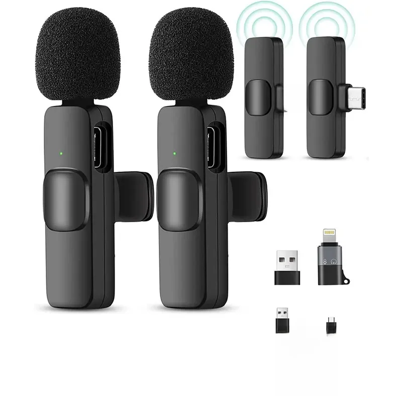 2,4 G Wireless Lavalier Mikrofon Noise Cancelling Audio Video Aufnahme für iPhone/iPad/Android/Xiaomi/Samsung Live Gaming Mikrofon
