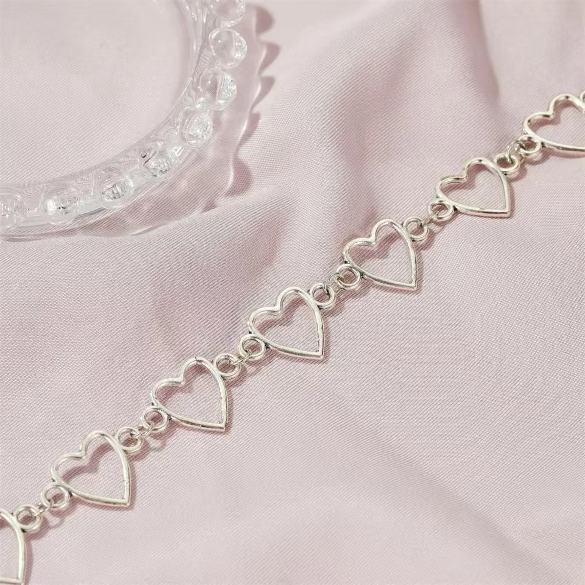 Heart Hollow Out Necklaces Women Adjustable Electroplated Alloy Accessories Summer Women Choker Necklace image 4