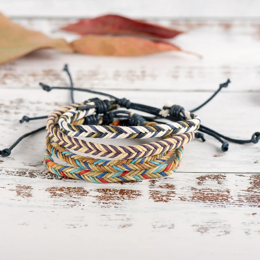 Geflochtene Einstellbare Handmade Macrame Seil Gewebt Armband faden Gewebt Armbänder lot Für Frauen