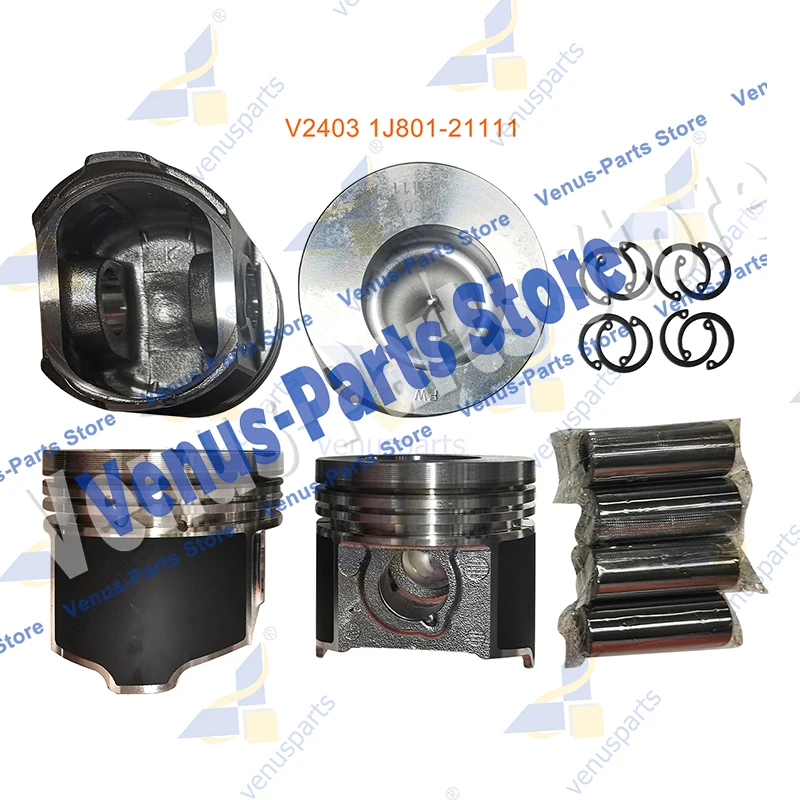 V2403 Piston Kit For Kubota Engine Parts Overhaul Rebuild Kit 1J801-21111