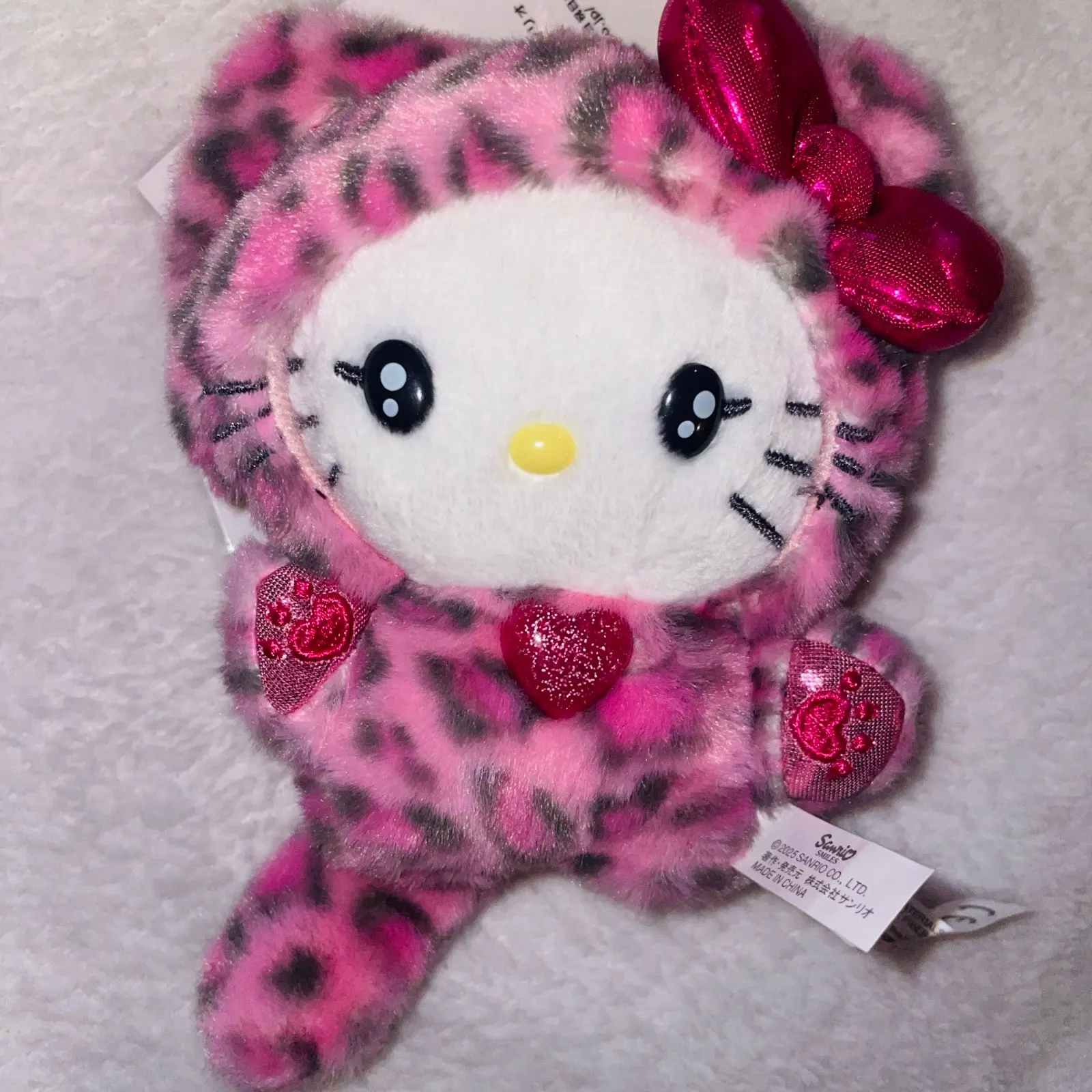 Плюшевый брелок-игрушка Hello Kitty с розовым леопардовым принтом ...