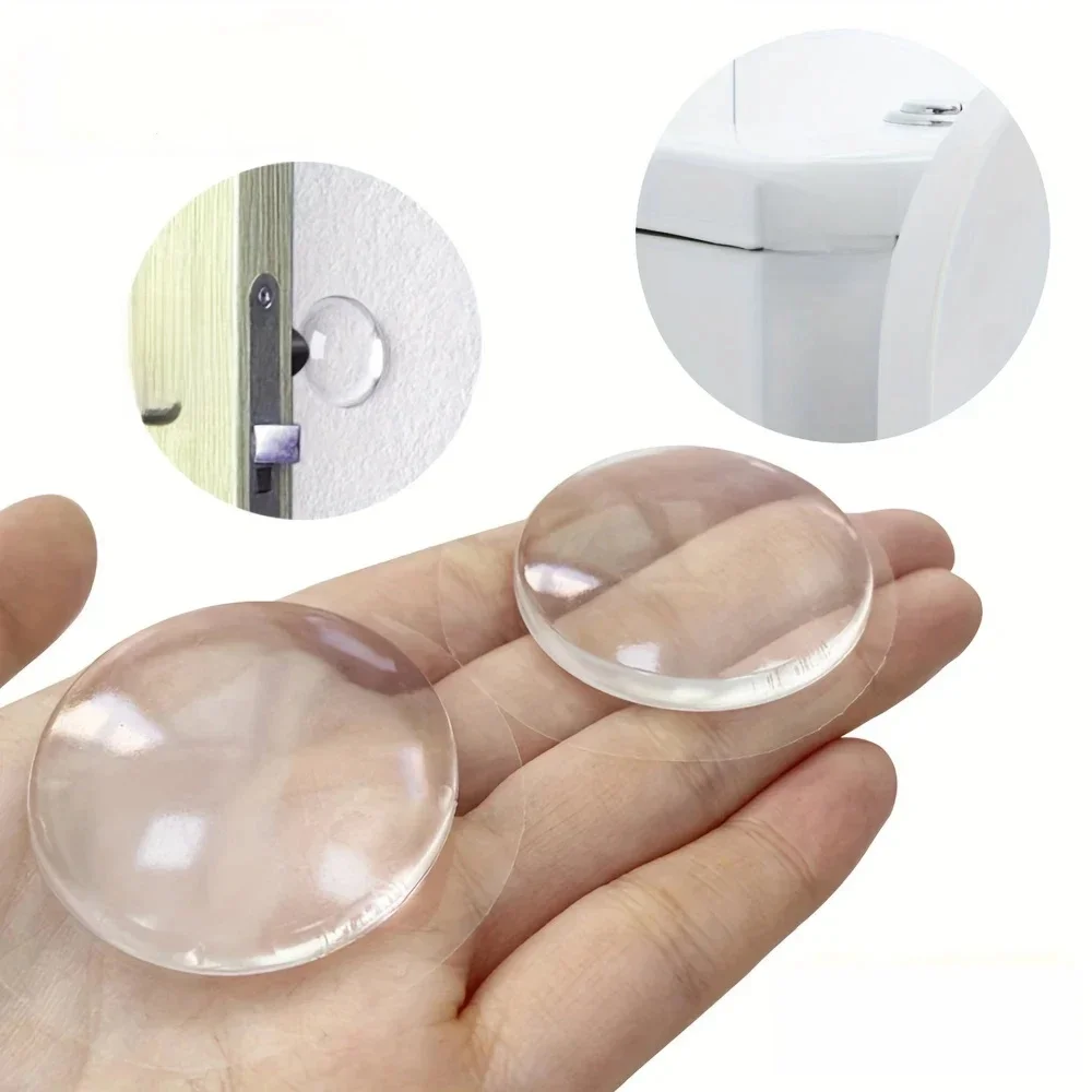 Coussinet de pare-chocs pour poignée de porte, 6 pièces, protecteur mural auto-adhésif en Silicone Transparent, Anti-bosse, rond, lavable et réutilisable