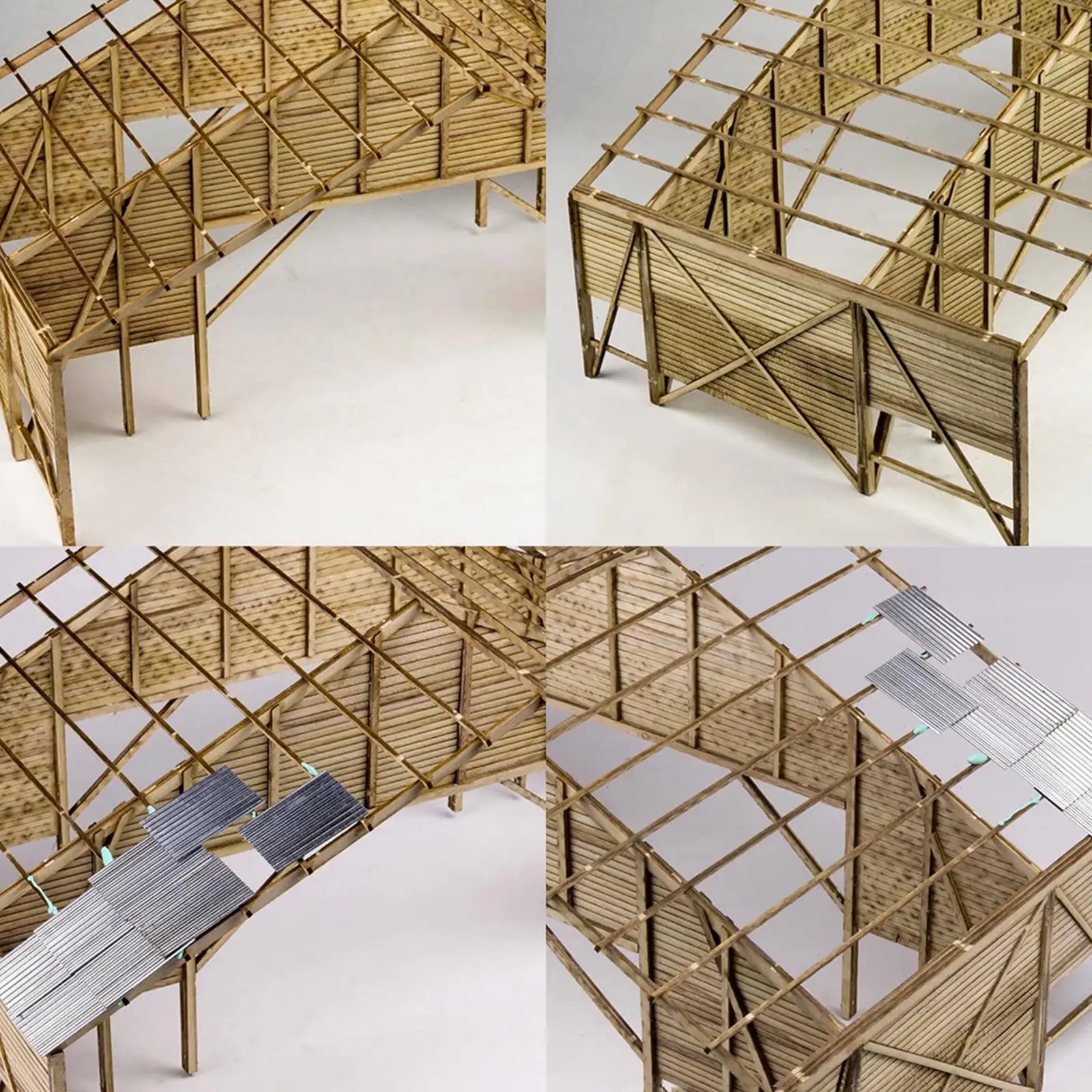 1/35 Scale Warehouse Building Model Kit Unfinished Wooden Architecture Model Barn Assembly Model Scene DIY for Micro Landscape