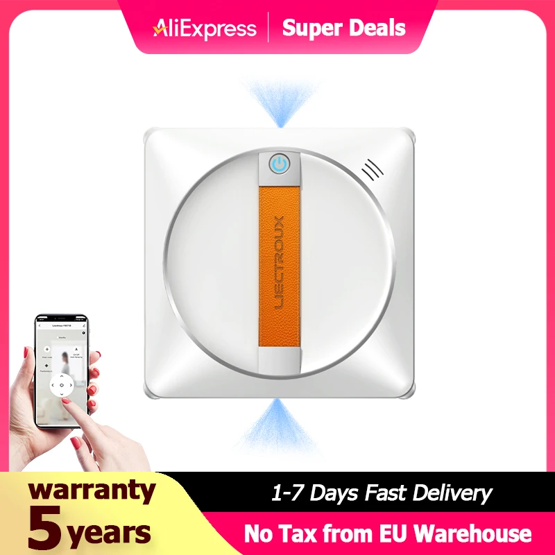 Robot aspirateur de fenêtre Liectroux YW710 ,Double Pulvérisation d'Eau, Mémoire Intelligente, Aspiration Puissante, Capteur Laser, Robot de Nettoyage de Vitres Murales à Domicile