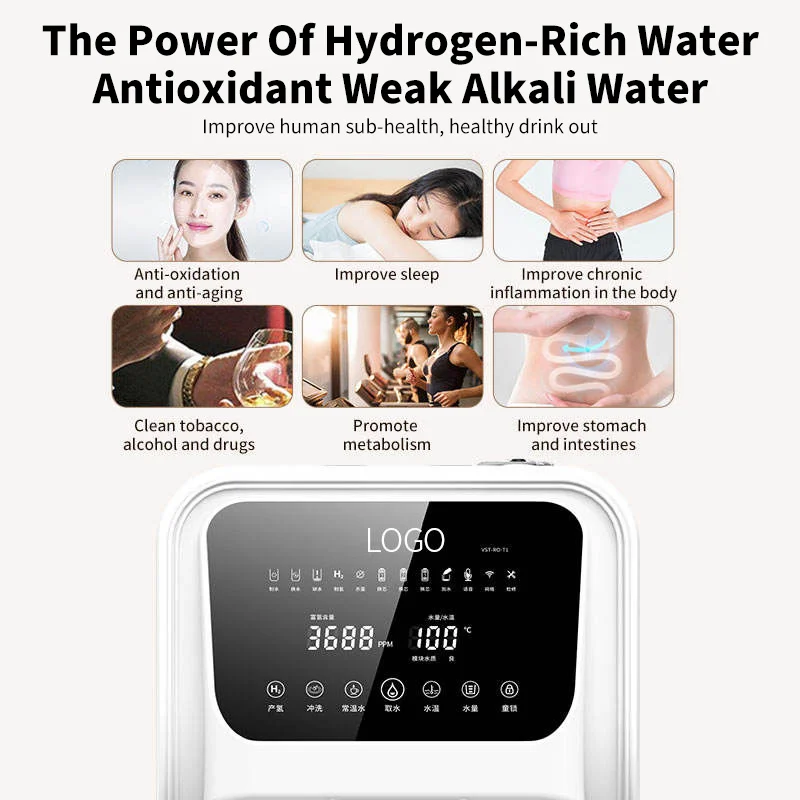 Home Use Desktop Countertop Hydrogen Water Purifier 3500PPB 6L Big Water Tank RO Filtration System Hydrogen Water Generator