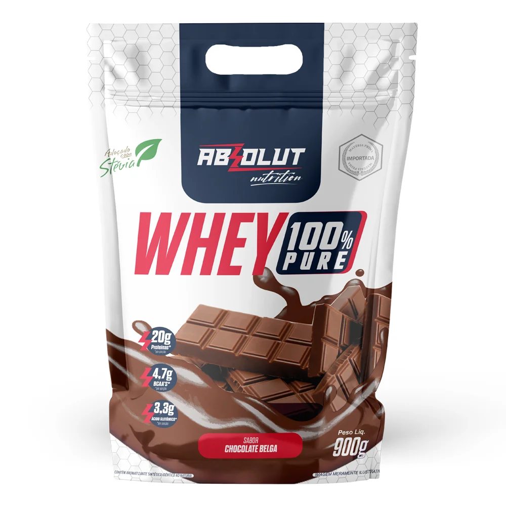 Whey Protein 100% Pure Refill 900g Belgian Chocolate-Absolut Nutrition