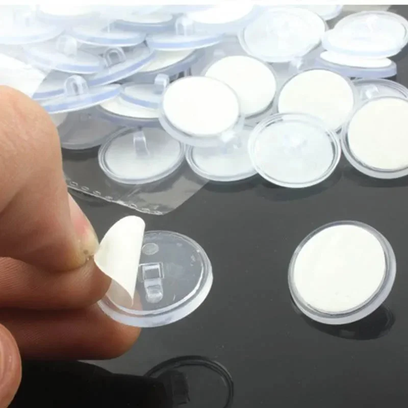 Crochet de plafond solide sans trace, petit disque, crochet d'aspiration Transparent, rangement à domicile, affiche décorative suspendue, crochet auto-adhésif