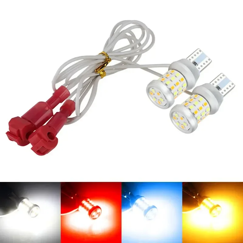 Clignotant de moto universel, feu arrière de recul, feu de jour, accessoires de moto, W16W, T15, 54smd, 2 pièces