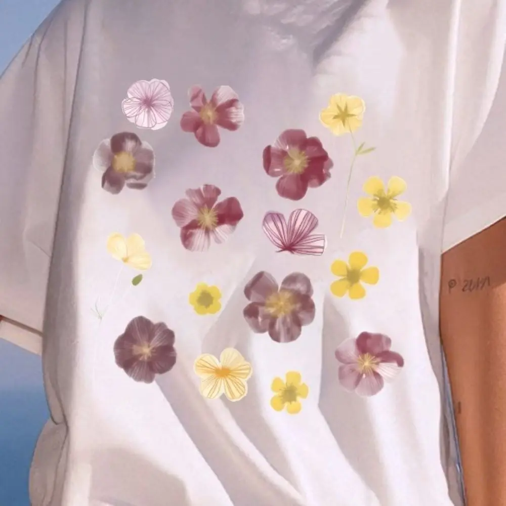 

Watercolor Floral Tshirt Delicate Flower Print Trendy Summer Casual Loose Short Sleeved Relaxing Unique Comfortable Cloth Tops