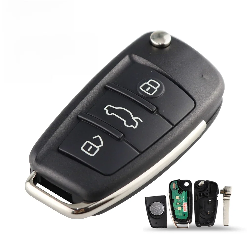 Clé de voiture à distance sans logo, Audi Q7 B7 Q3 A3 TT A2 A8 horizon A6L A4 S5 C5 C6 gods A4L A5 Q5 S RS S18X08ino 220 8P08ino 220D ID48, 315/433Mhz