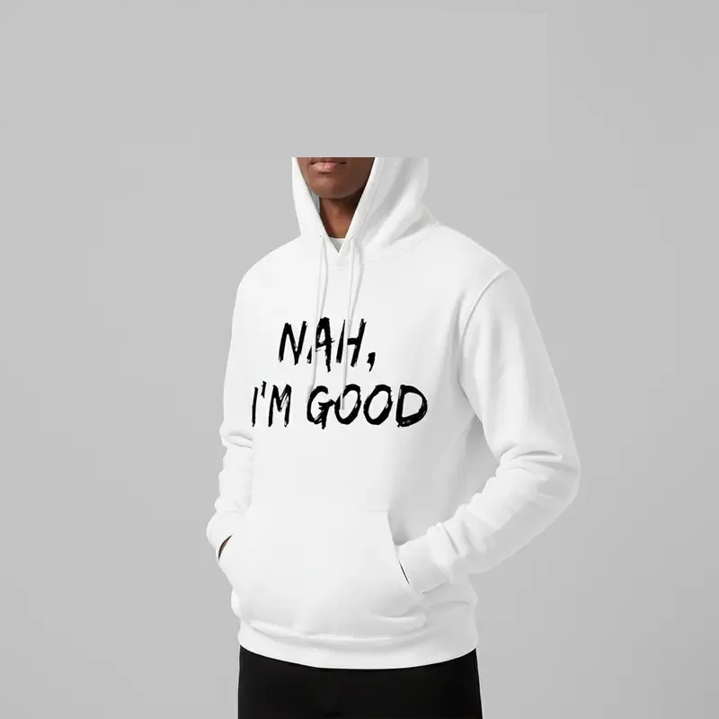 Maschinenwaschbarer, lässiger, urbane Streetwear-Hoodie für den Innenbereich mit auffälligem Textdruck, grafische Baumwollmischung, schwarze Langarm