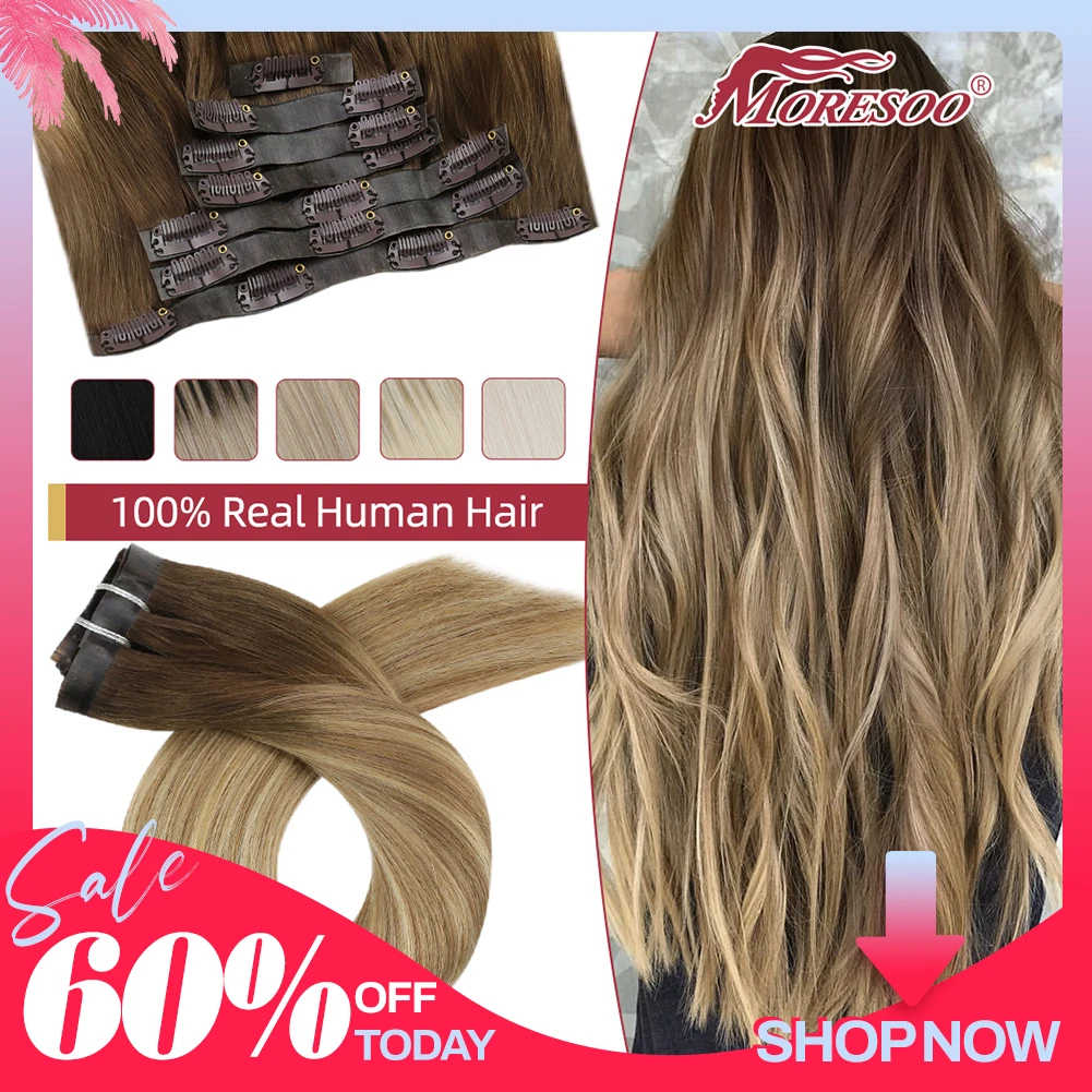 moresoo-pu-clip-in-extensions-real-human-hair-straight-seamless-invisible-7pcs-balayage-ombre-3-8-22-machine-remy-hair-natural