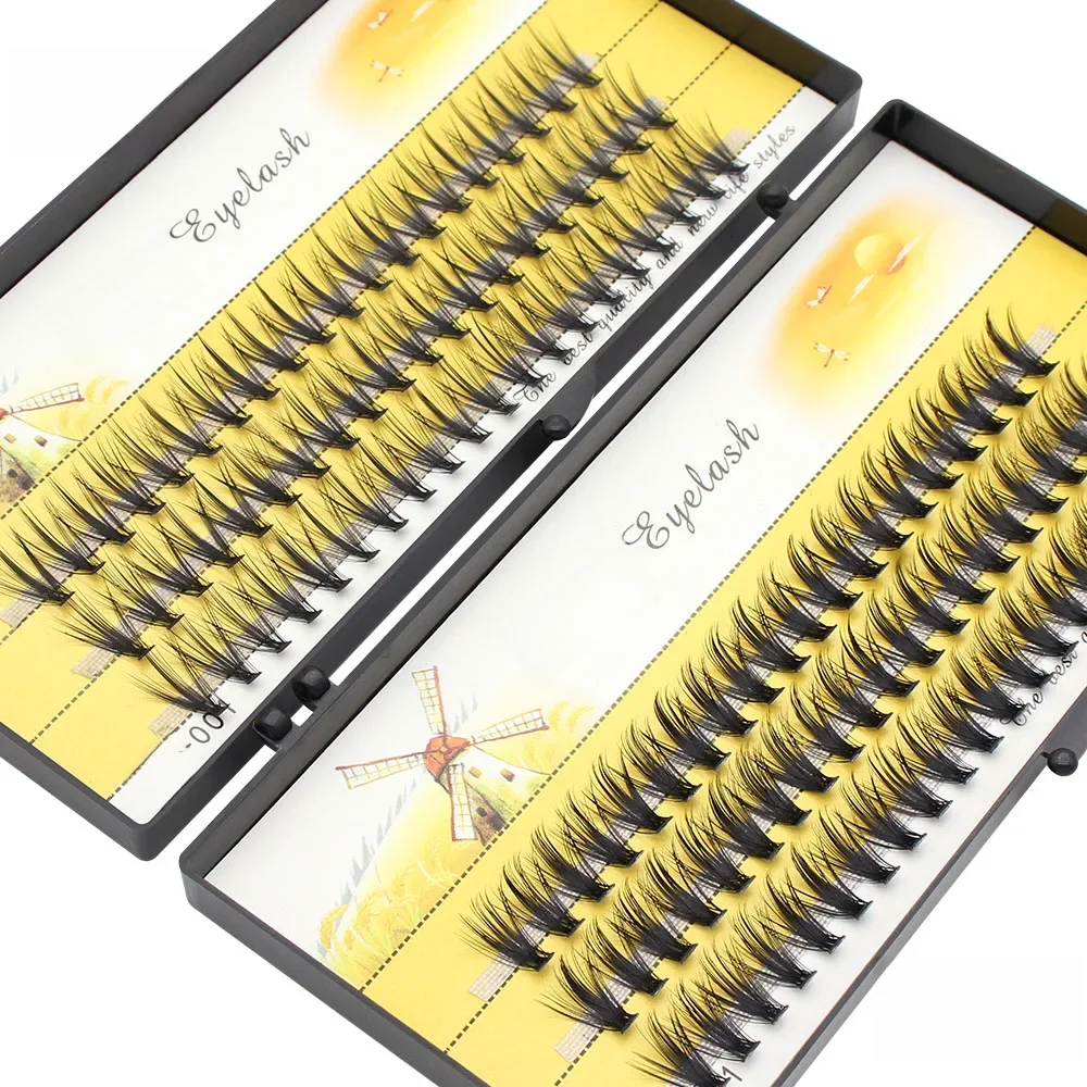 Moonlily 20D/30D/40D Magnifiques Cils Individuels en Grappe Volume 3D Soie Vison pour Greffe et Extension de Faux Cils Outil de Pose