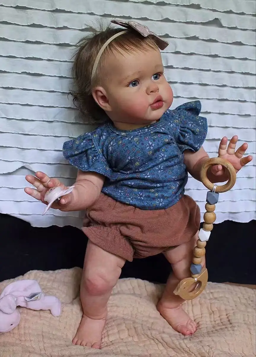 FBBD Customized Limited Supply 22inch Reborn Baby Ellie With Hand-Rooted Hair Already Finished Doll With Different Dress