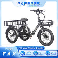 FAFREES F20 Mate Adult Electric Tricycle Three Wheels Electric Bicycles 500W 110KM Powerful Electric Bike With Removable Battery