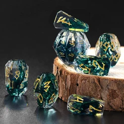 Resin Dice Set, Dungeons and Dragons DND Dice with Box Polyhedral DND Dice Set 7 Piece Role Playing RPG Table Game