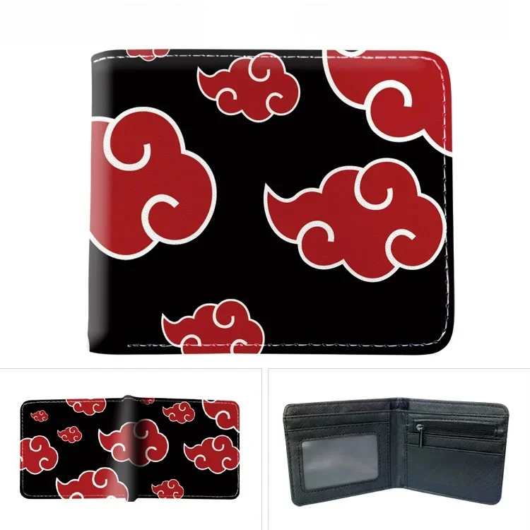 17 rodzajów Anime Men Wallet Kakashi Sasuke Uchiha Cool Pu Short Coin Purse Cartoon Print Card Holder Casual Money Clip Bag — zdjęcie 2